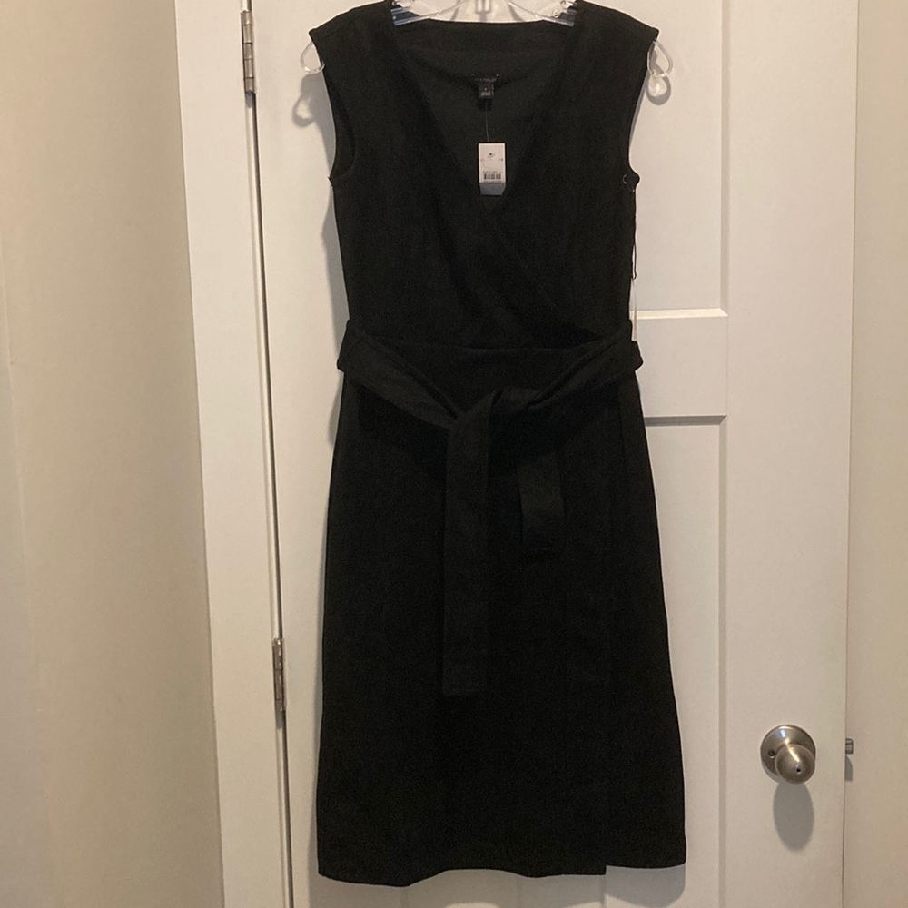 Beautiful Suede Sleeveless Blackb Dress 👗,Black,size-0,